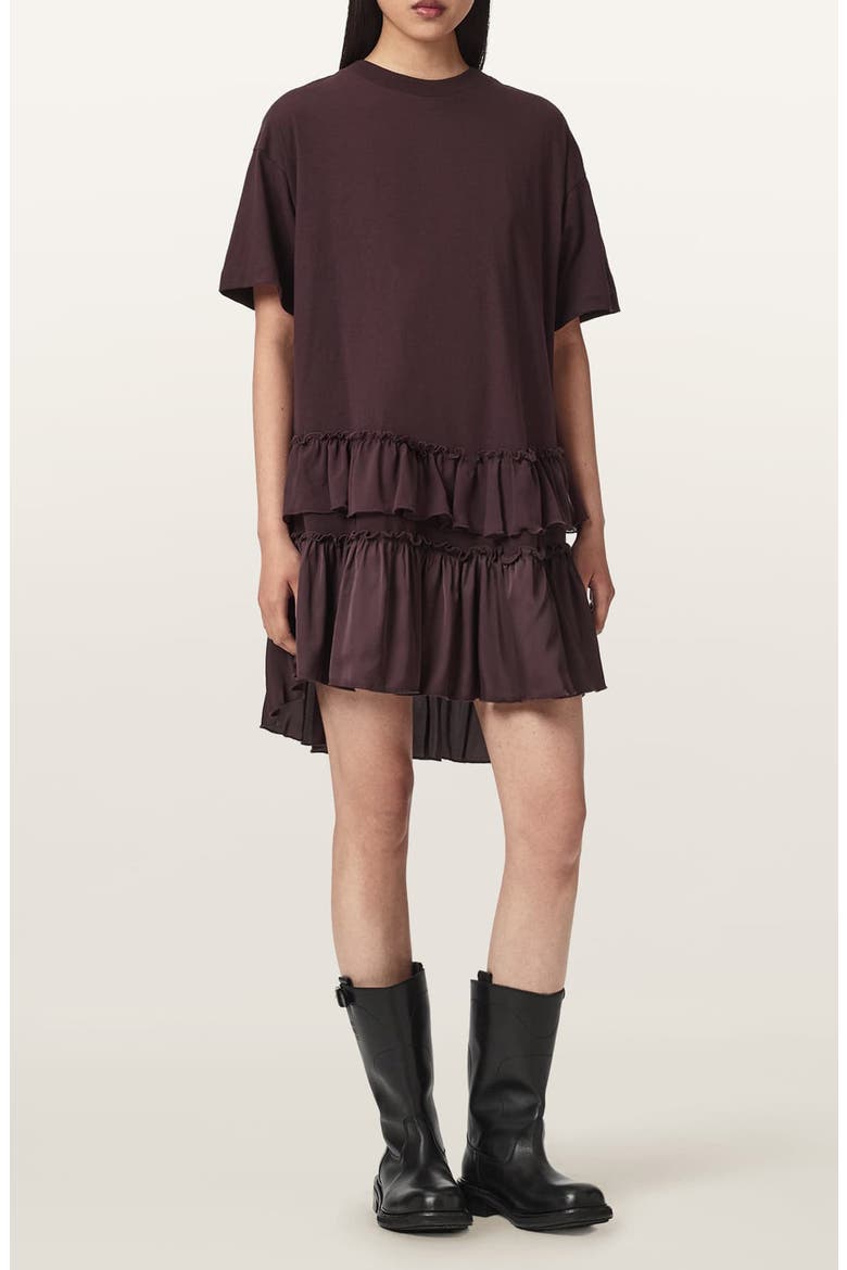 Feyre Ruffle Tiered Cotton T-Shirt Minidress