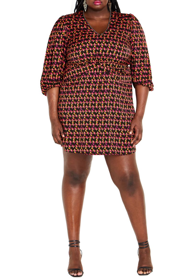 Georgie Print Long Sleeve Dress