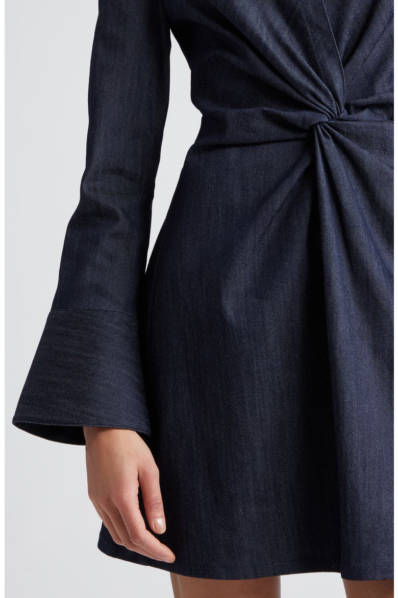 McKenna Twist Front Long Sleeve Denim Minidress