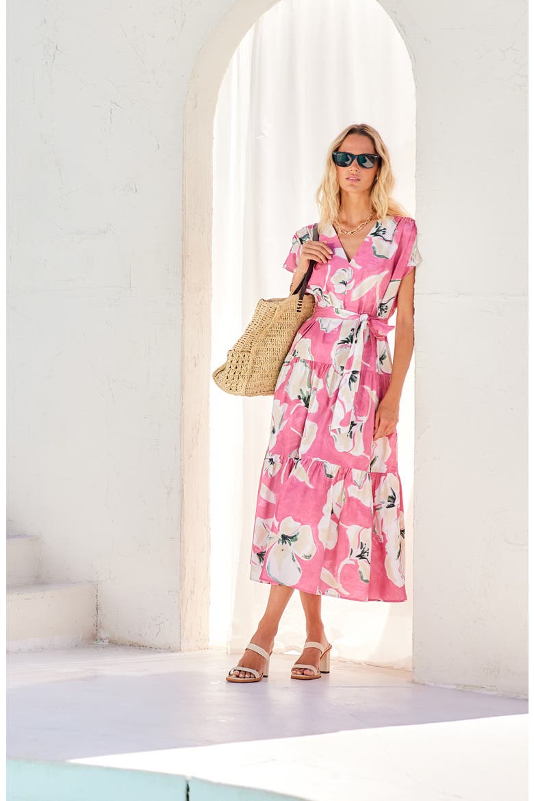 Kristine Floral Tiered Cotton Midi Dress