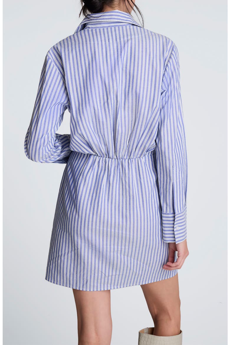Asymmetric Long Sleeve Wrap Shirtdress