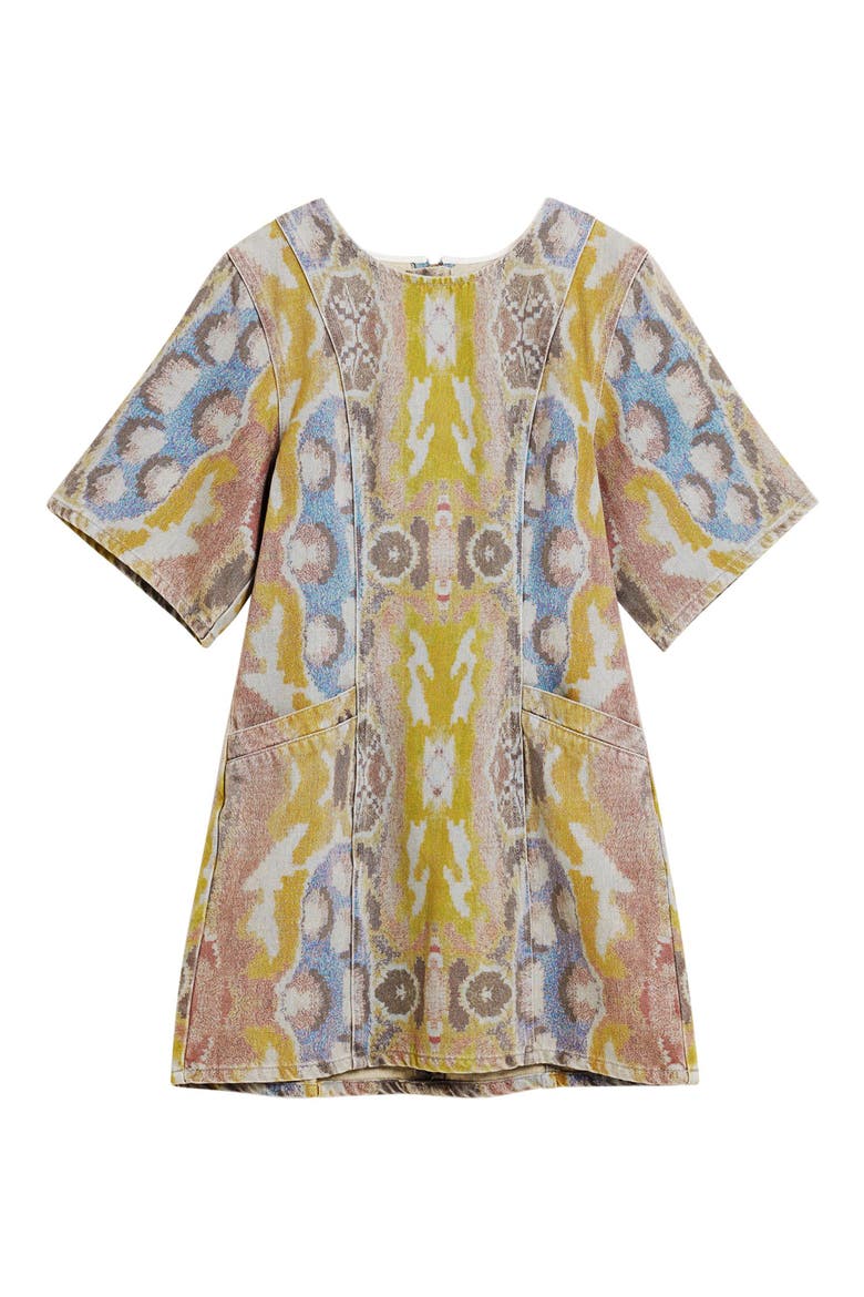 Printed Denim Minidress