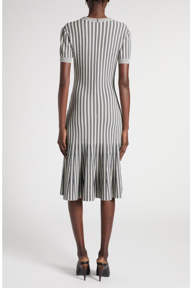 Jacquard Stripe Trumpet Sweater Dress