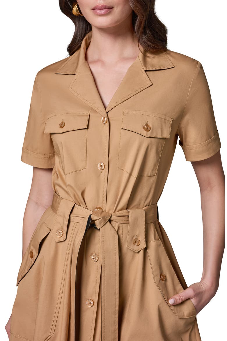 Short Sleeve Stretch Cotton Shirtdress