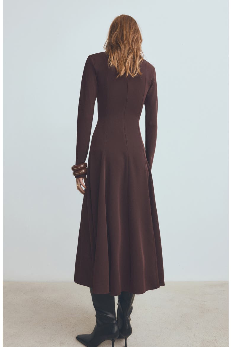 Godet Long Sleeve Maxi Dress