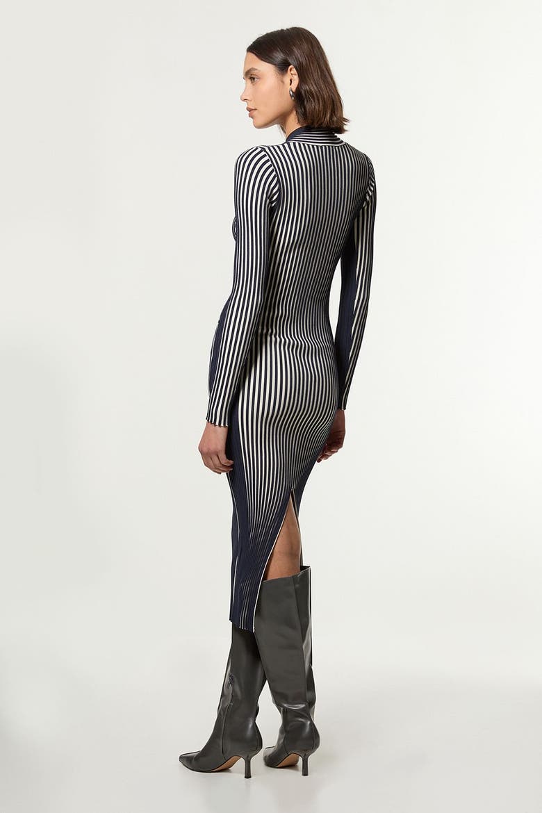 Petite Fitted Long Sleeve Midi Dress