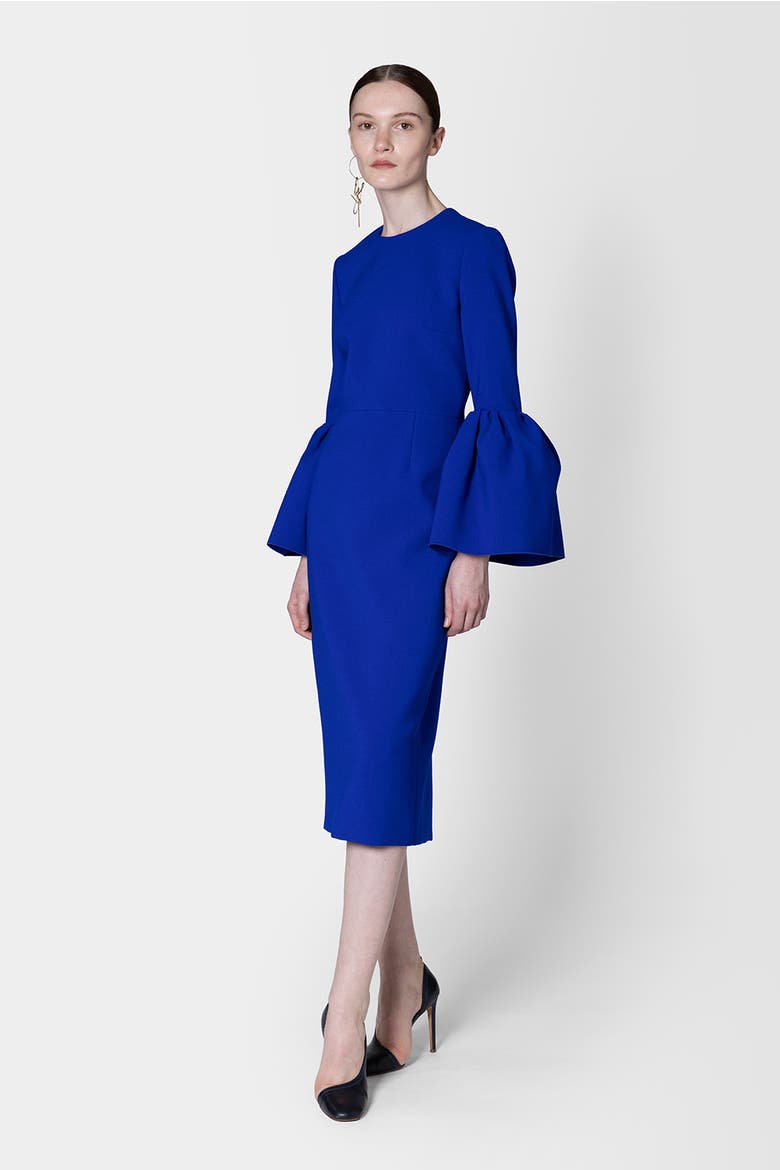 Margot Round Neck Long Sleeve Midi Dress