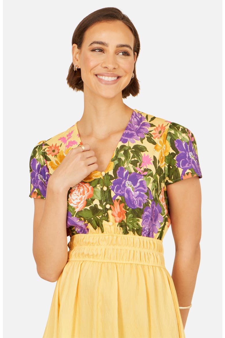Floral Mirror Print Midi Dress