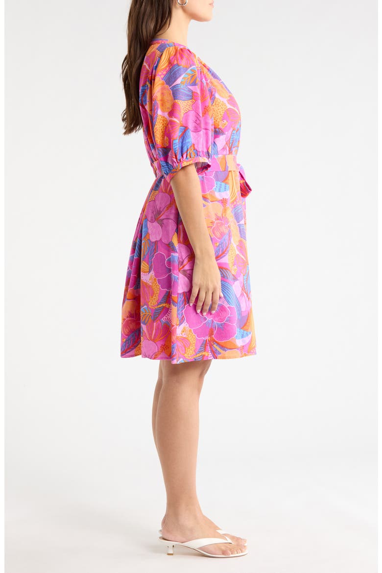 Floral Print Belted Minidress