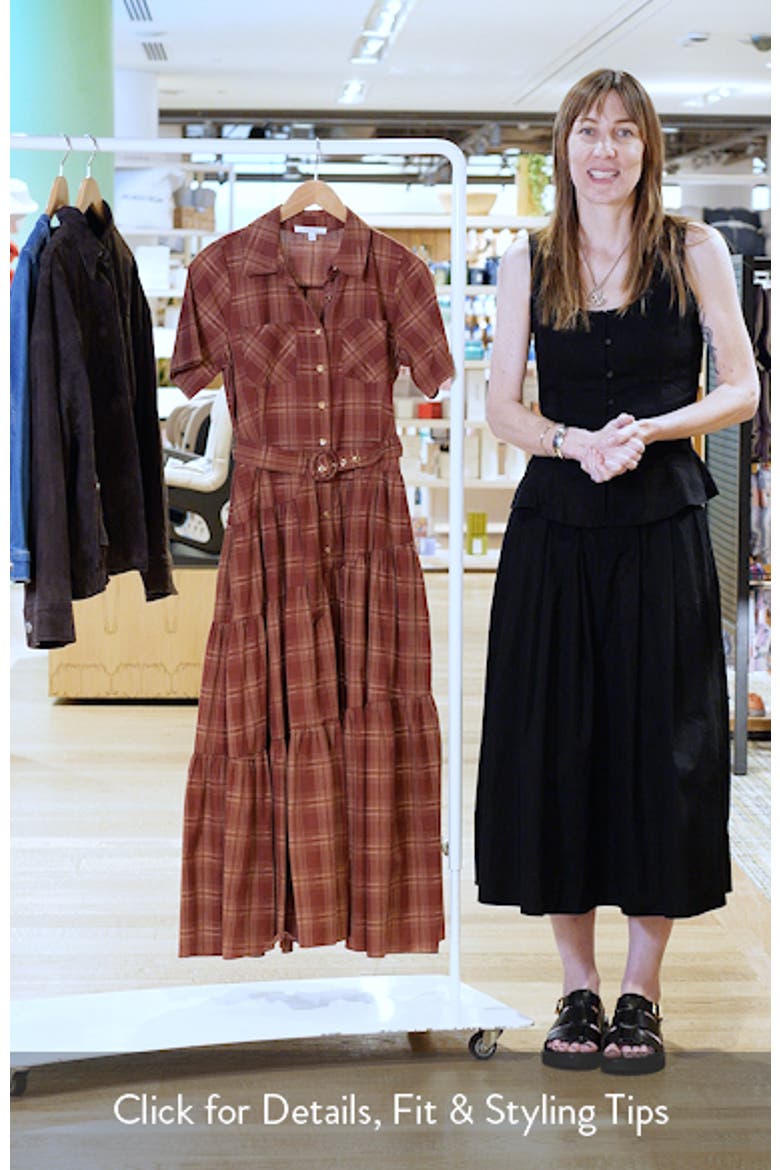 Plaid Belted Maxi Dress