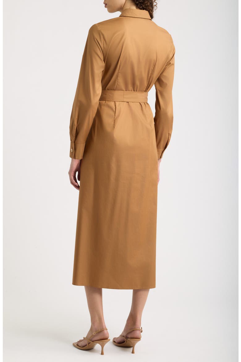 Long Sleeve Belted Midi Shirtdress