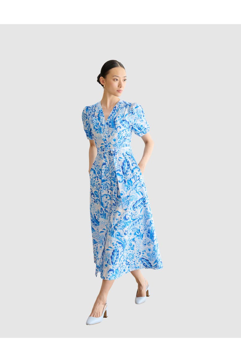 Libby Short Sleeve V-Neck Midi Dress