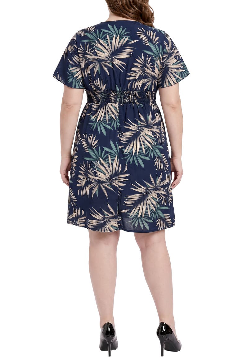 Floral Surplice Neck Minidress