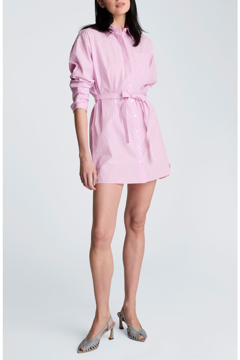Drop Shoulder Tie Waist Shirtdress