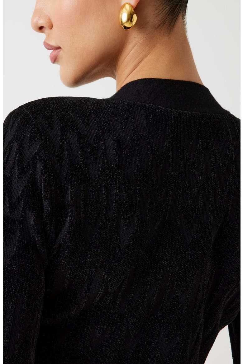 Adele Logo Jacquard Long Sleeve Chenille Sweater Dress