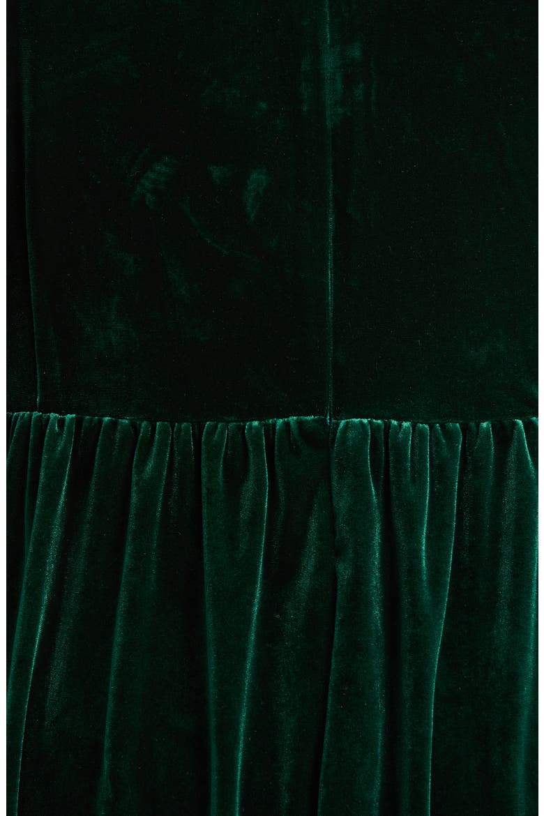 Jena Glow Bow Long Sleeve Velvet Midi Dress