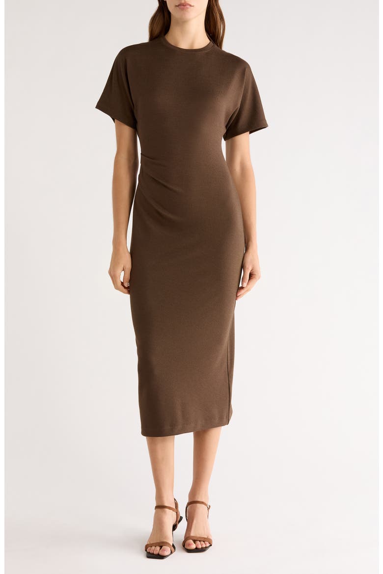 Side Ruched Midi Dress