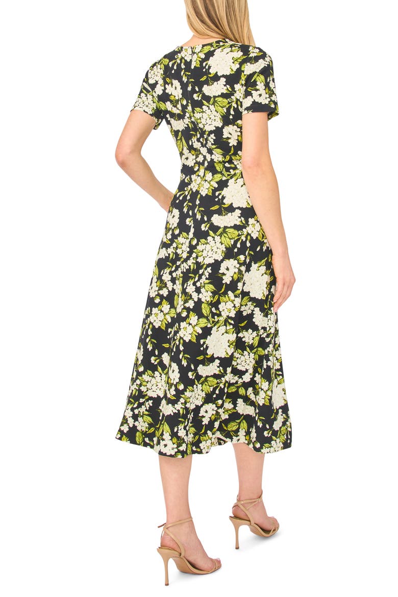 Chelsea Twist Front Floral Knit Midi Dress