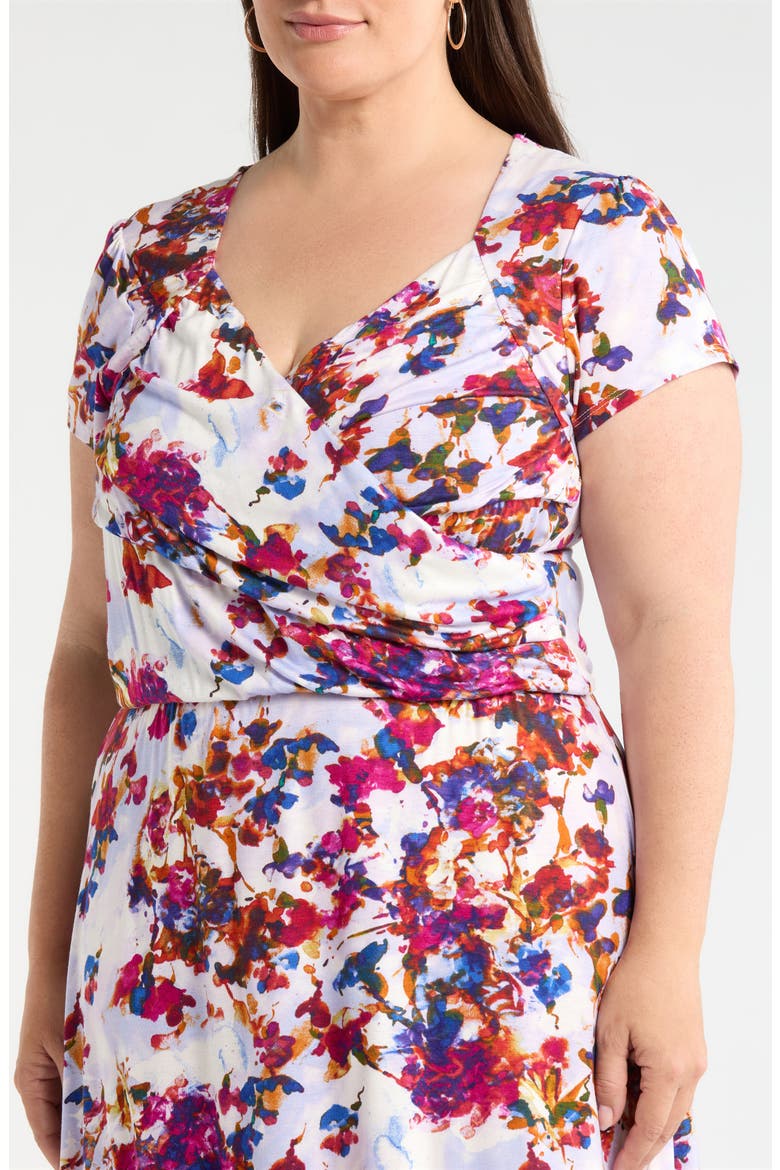 Print Faux Wrap Dress