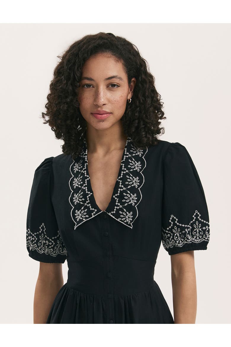 Arianna Embroidered Cotton Midi Dress