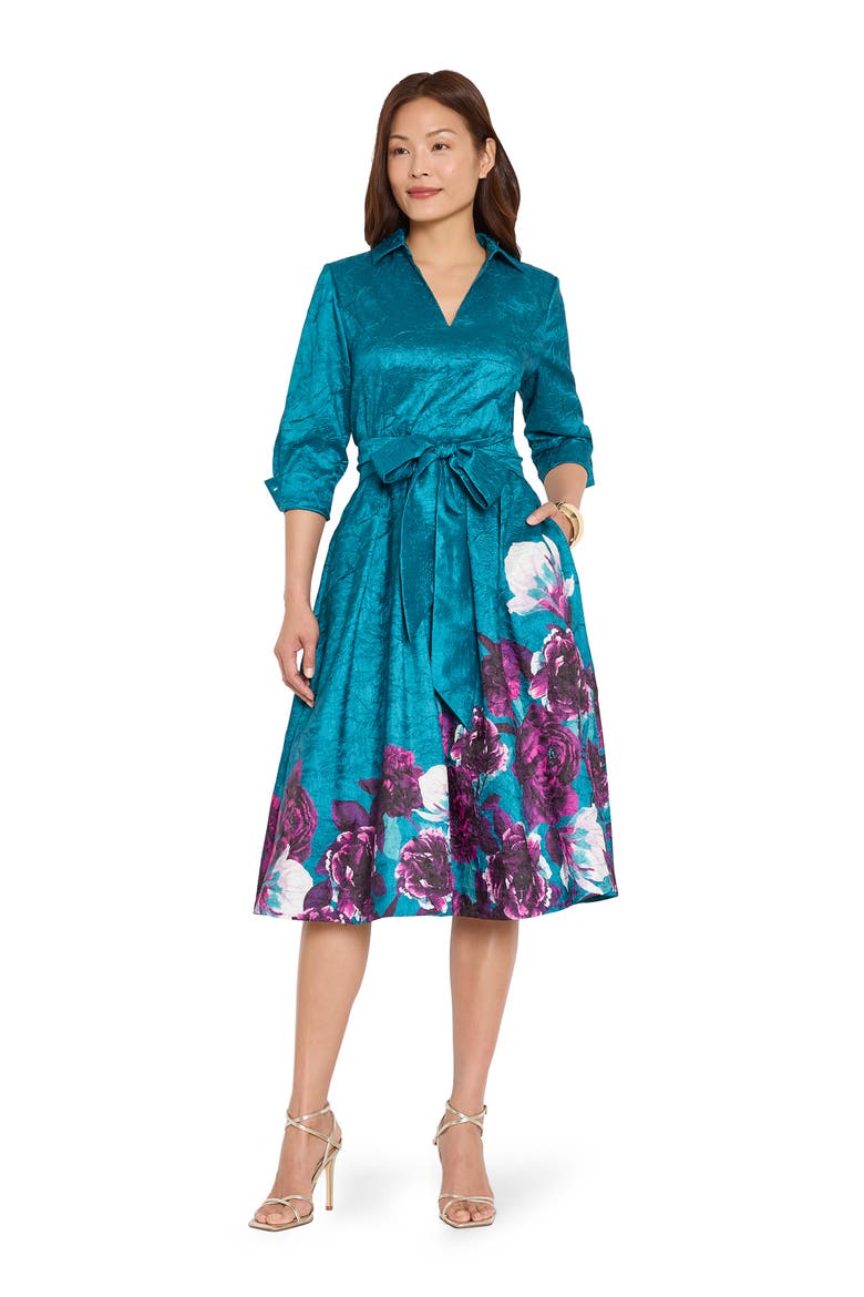 Metallic Embroidered Midi Dress