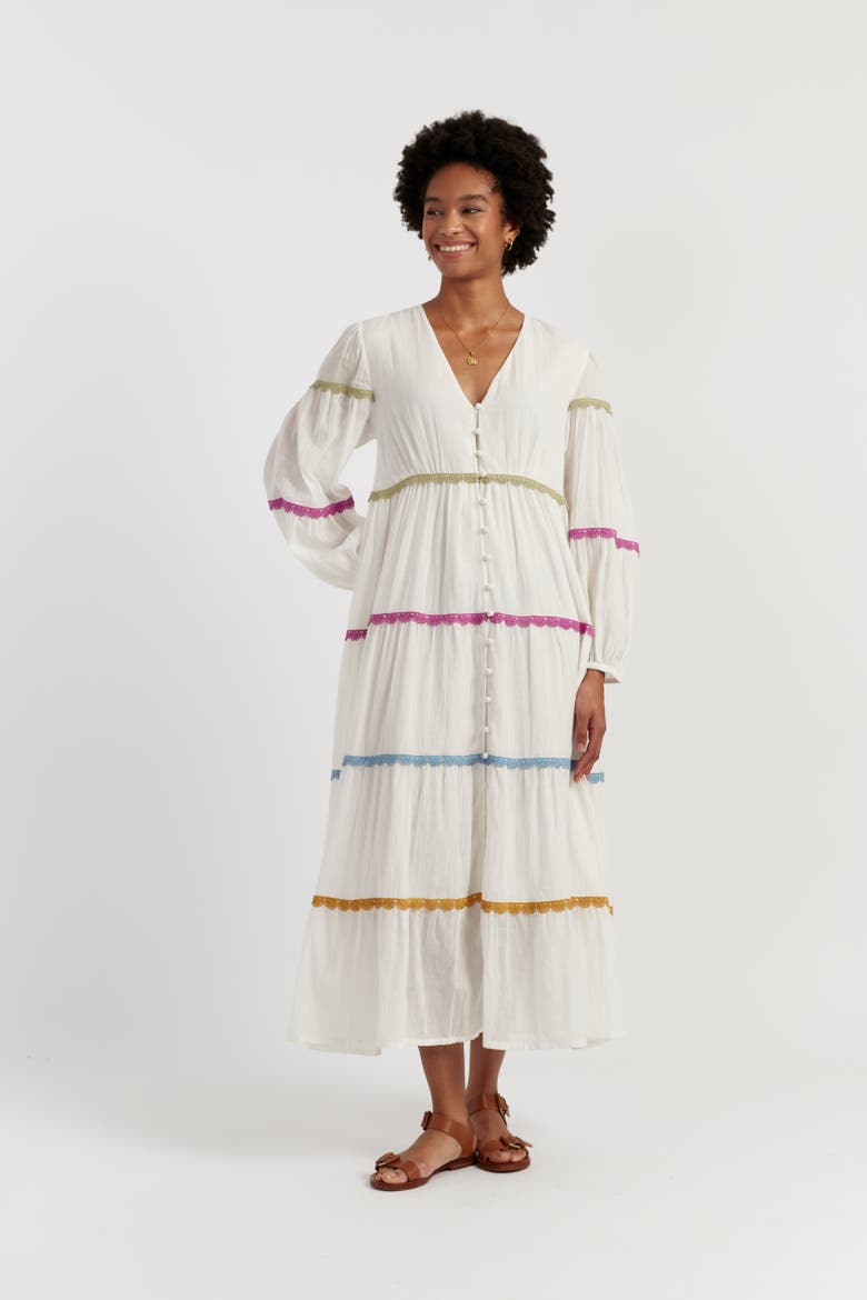 Cotton Rainbow Scallop Dress