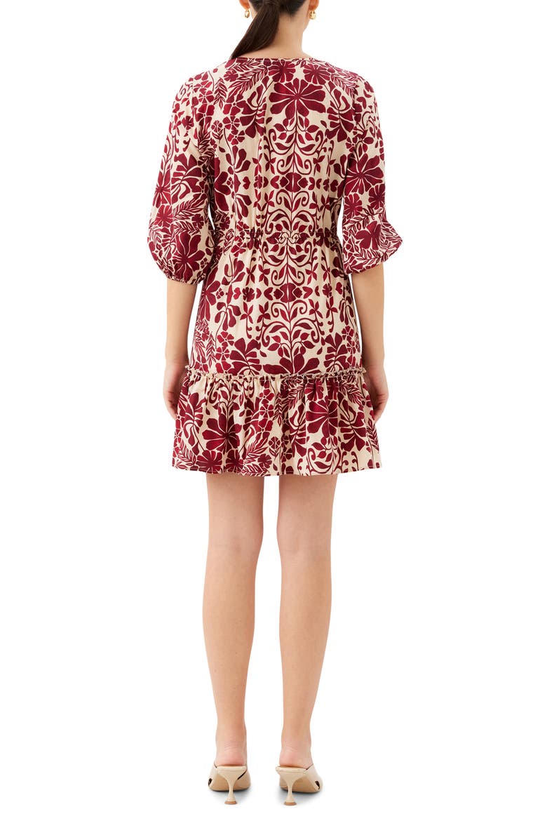 Tasha Print Tie Waist Minidress