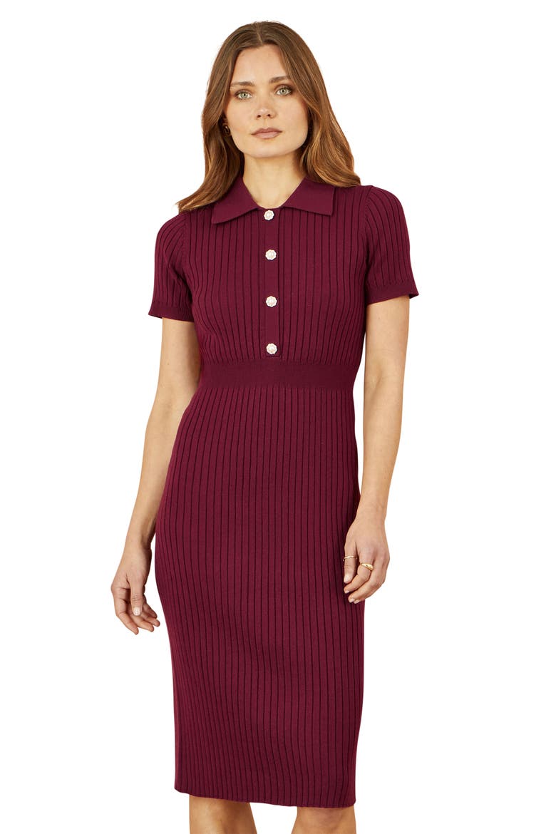 Fitted Rib Knitted Midi Dress