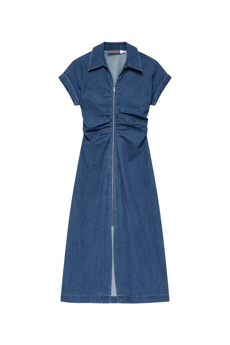 Denim Classic Collar Midi Dress