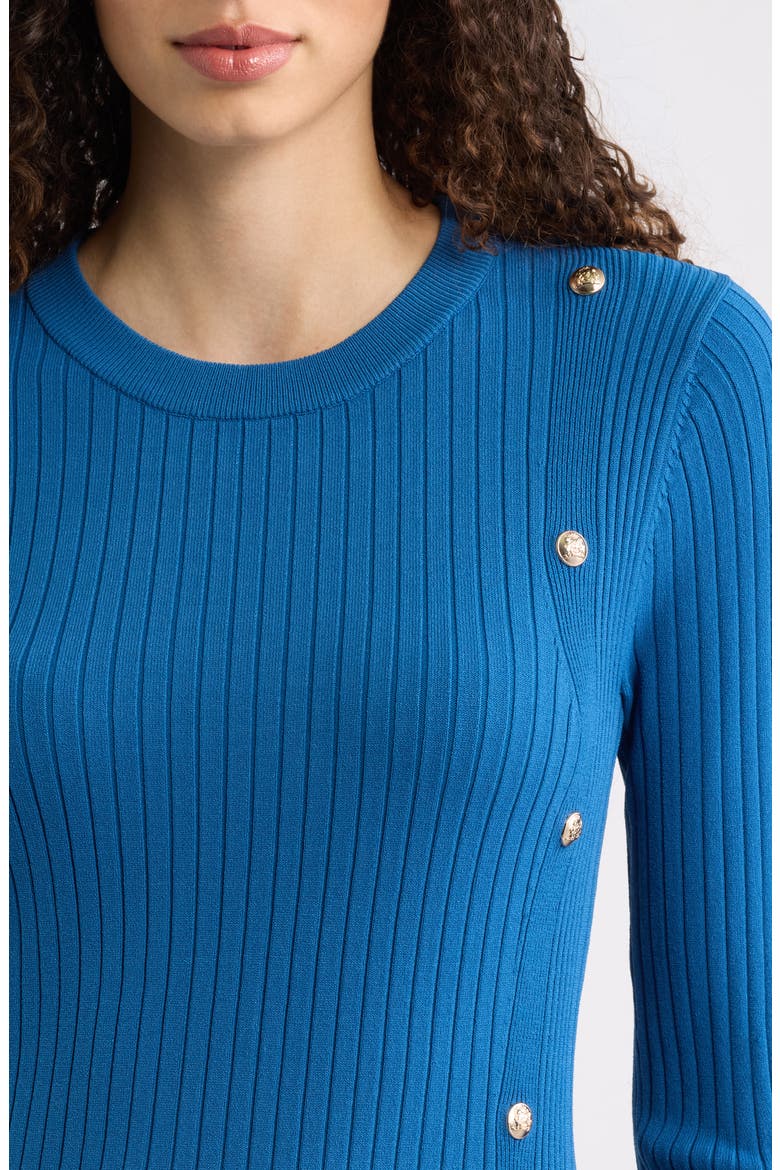 The Tamara Button Detail Long Sleeve Midi Sweater Dress