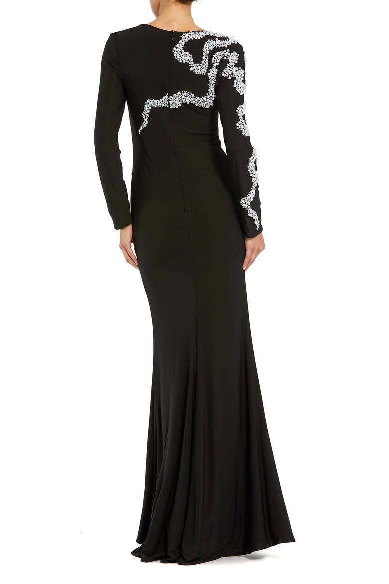 Beaded Swirl Appliqué Gown