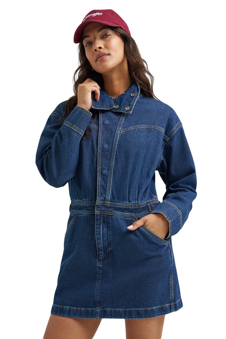Moto Long Sleeve Minidress