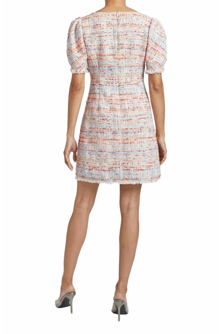 Bianca Tweed Shift Dress with Puff Sleeves