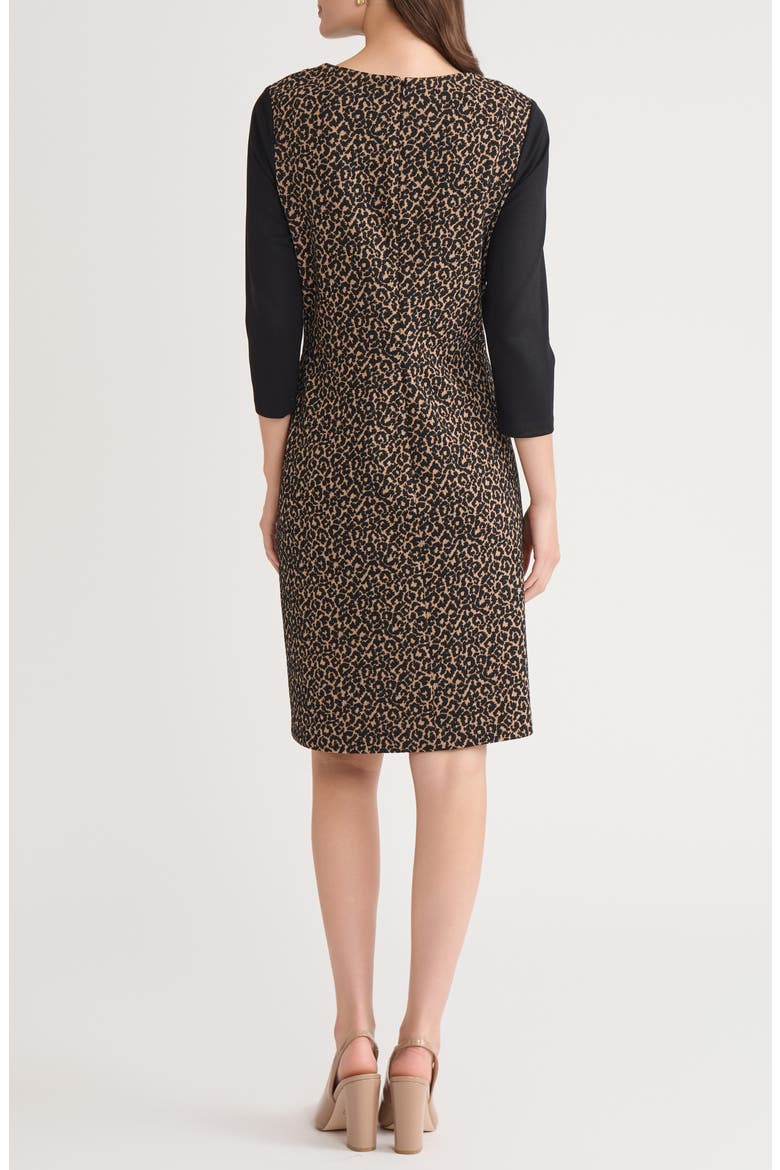Contrast Detail Leopard Print Dress