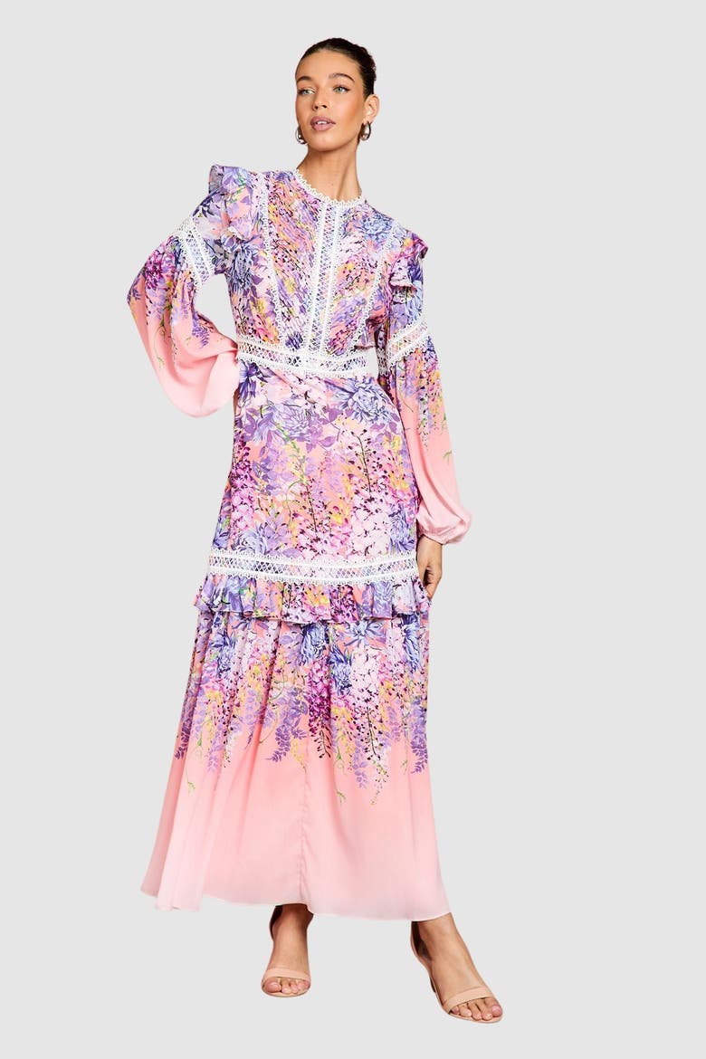 Lace Frill Detail Maxi Dress