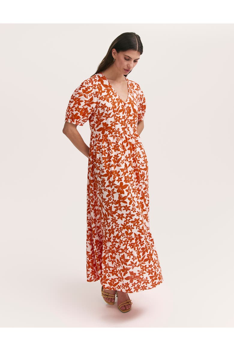 Sabine Floral Tiered Midi Dress