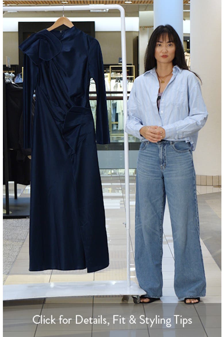 Ramwark Long Sleeve Satin Gown