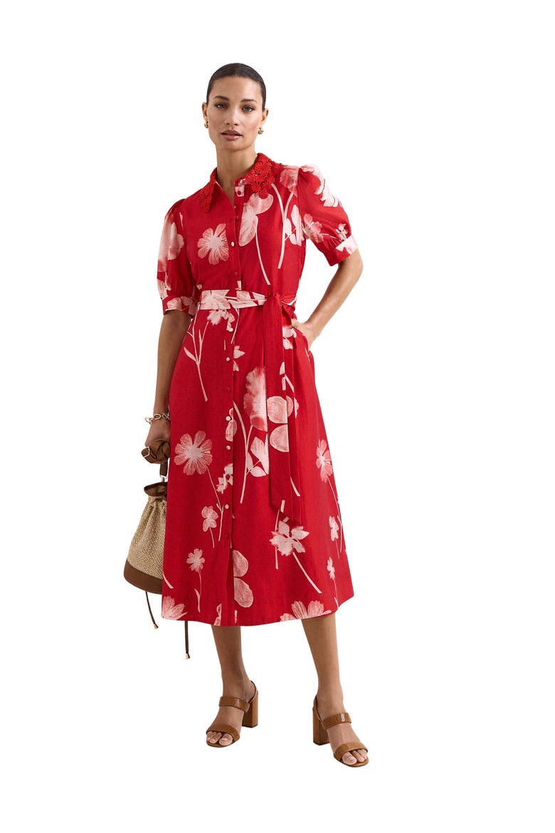 Petite Delphine Belted Midi Shirt Dress