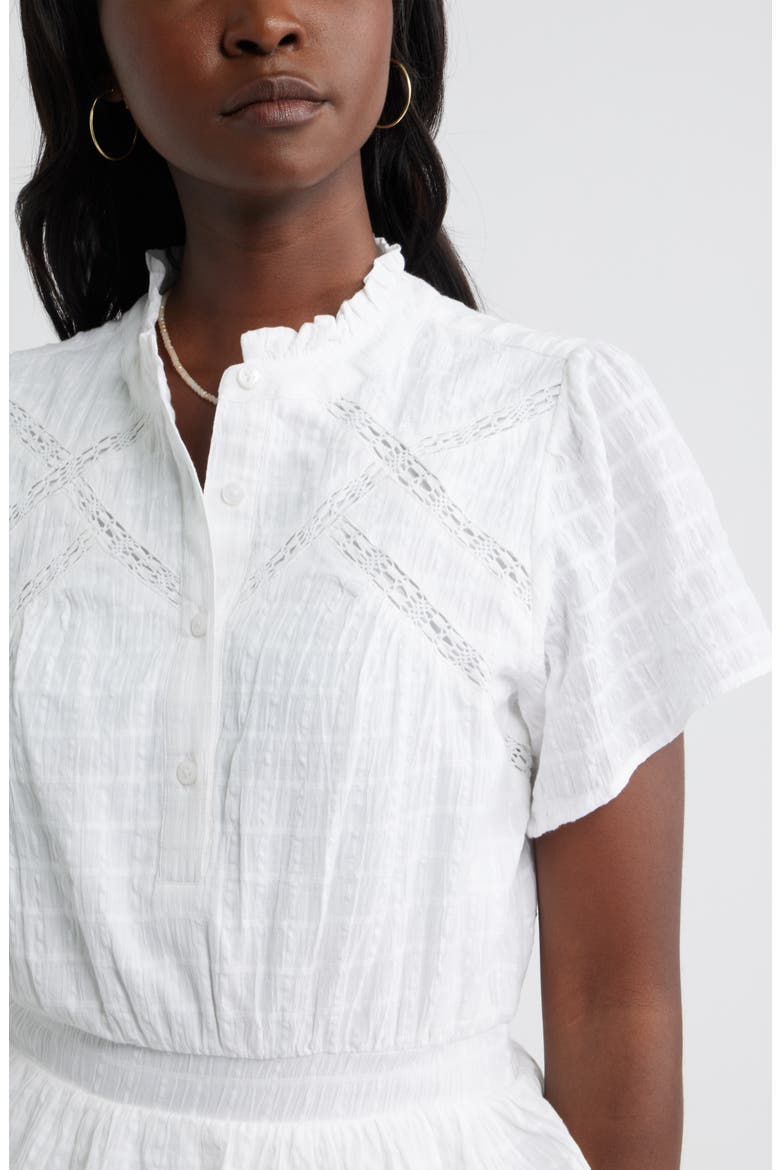 Lace Trim Peplum Midi Dress
