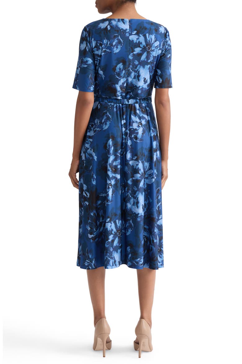 Floral Belted A-Line Dress