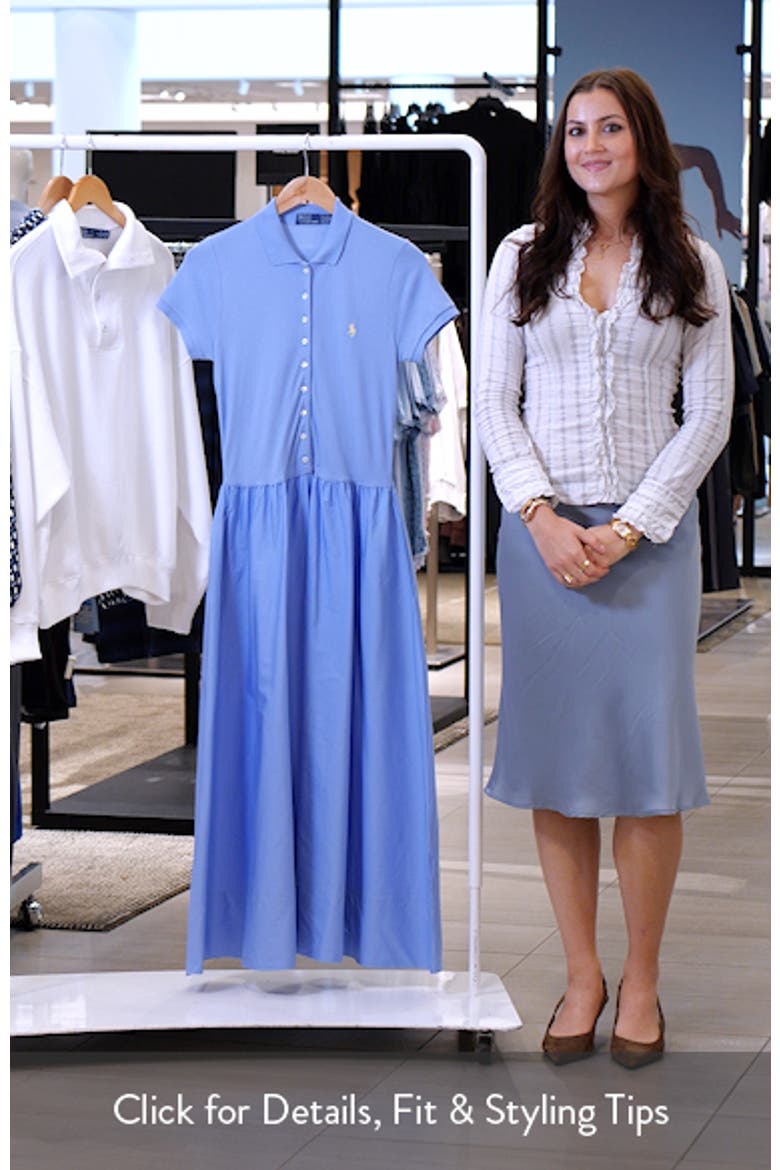 Polo Bodice Mixed Media Midi Dress