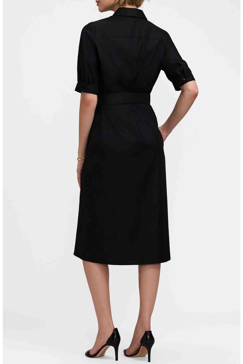 Esther Belted Floral Embroidered Cotton Blend Shirtdress