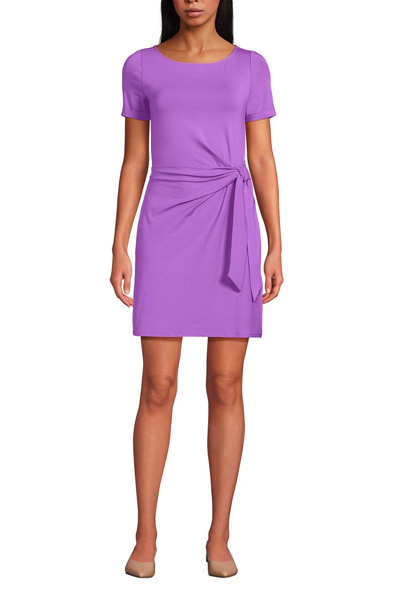 Short Sleeve Cotton Modal Wrap Mini Dress