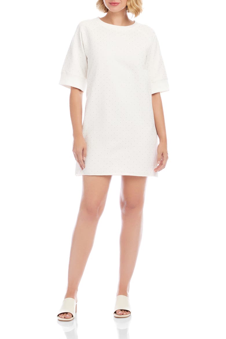 Embellished French Terry Shift Dress