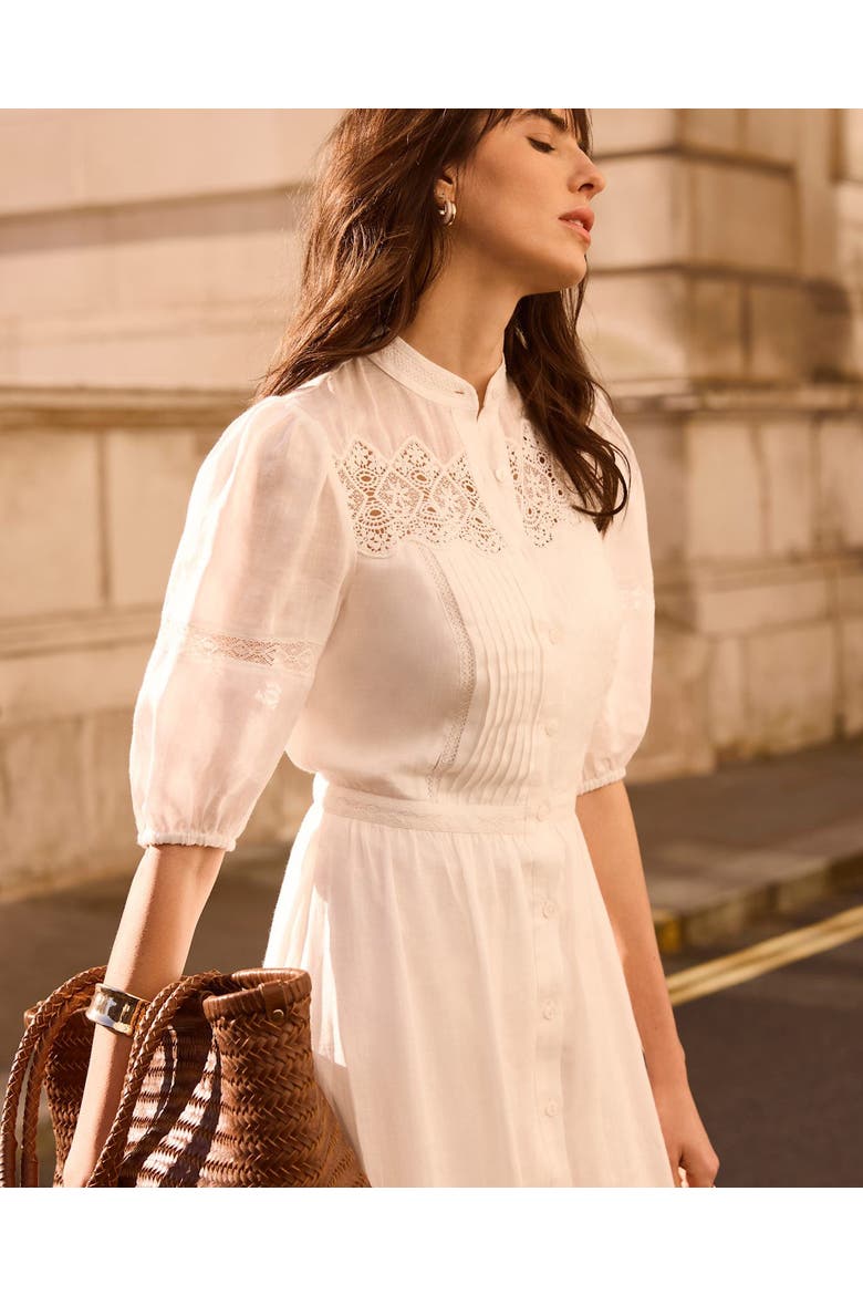 Ramie Puff Sleeve Midi Dress