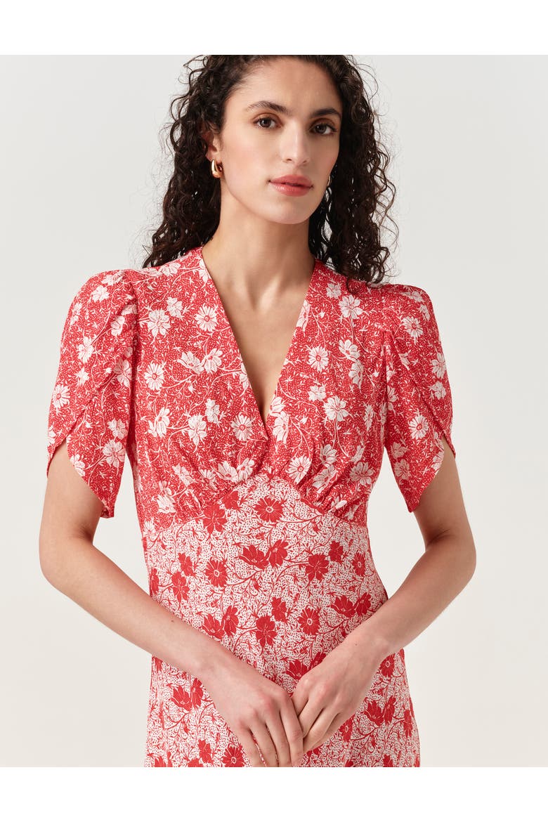 Faye Floral Crepe Midi Dress