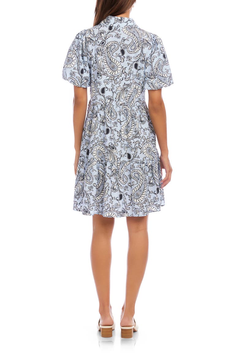 Tiered Puff Sleeve Shirtdress