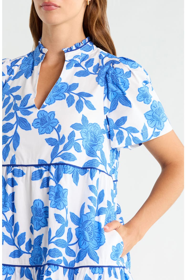 Candace Floral Tiered Cotton Minidress