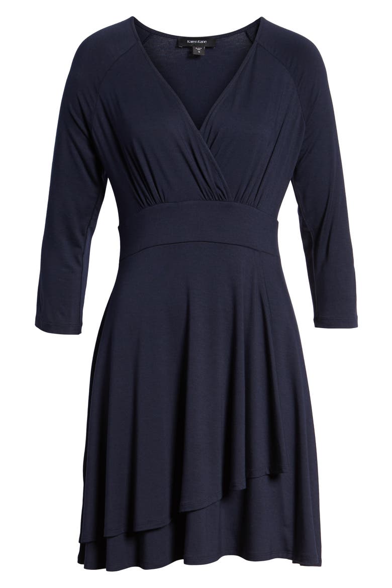 Faux Wrap Drape Dress