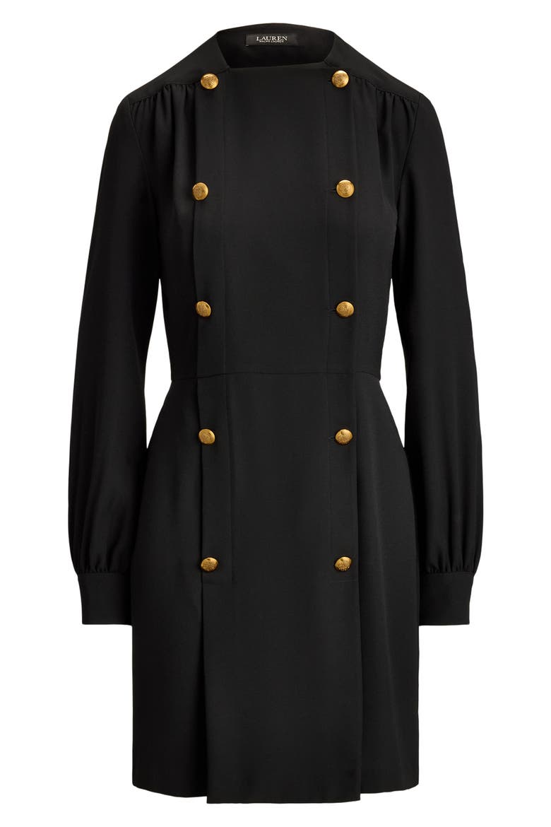 Long Sleeve Double Breasted Georgette Coat Dress